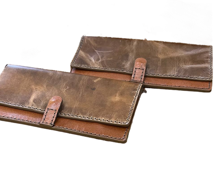 کیف پول چرم دست دوز چرم افکتی گاوی اسپرت کد078