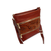 کیف دوشی چرم زنانه طرح نستعلیق مدل دست دوز