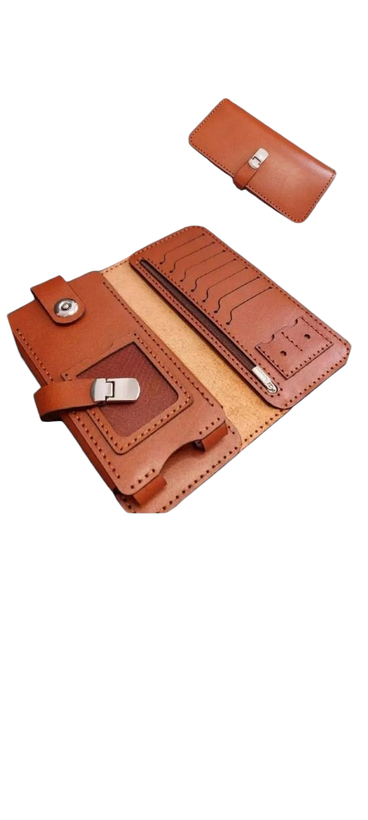 کیف پول چرم عسلی کد ۰۱۱۶