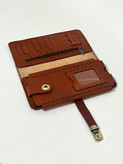 کیف پول و جاموبایلی چرم طبیعی دست دوز کد۱۲۸