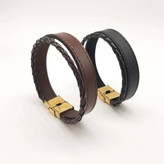 دستبد چرم بغل بافت چرم گاوی