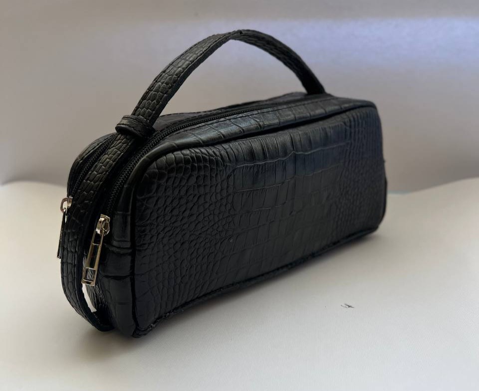 👜 شوزبگ چرمی طرح کروکودیل مشکی کد۱۱۴