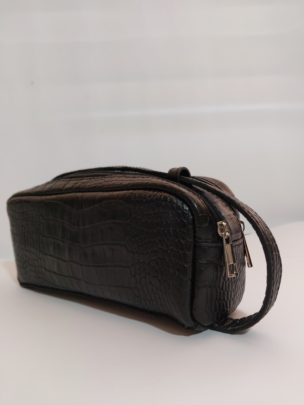 👜 شوزبگ چرمی طرح کروکودیل مشکی کد ۱۱۴