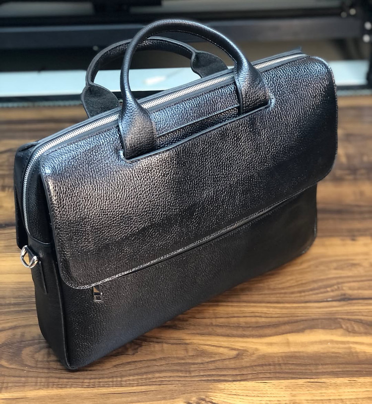 کیف دیپلامات چرم طبیعی فلوتر مشکی