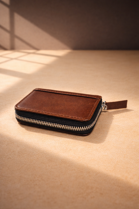 جا کارتی آکاردئونی زیپ دار چرم فلوتر کد ۶۱۸